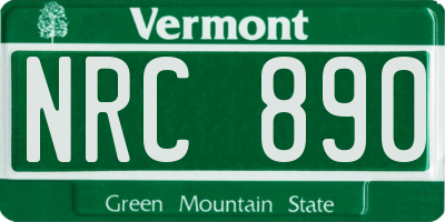 VT license plate NRC890
