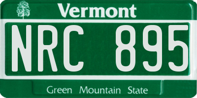 VT license plate NRC895