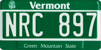 VT license plate NRC897