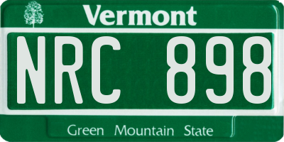 VT license plate NRC898