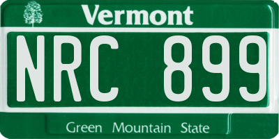 VT license plate NRC899