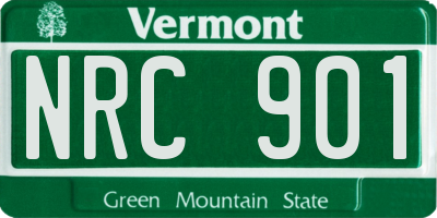 VT license plate NRC901