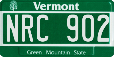 VT license plate NRC902