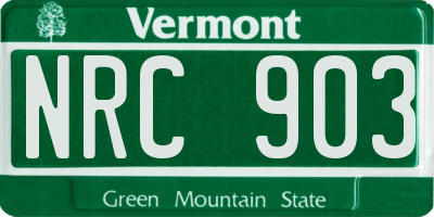 VT license plate NRC903