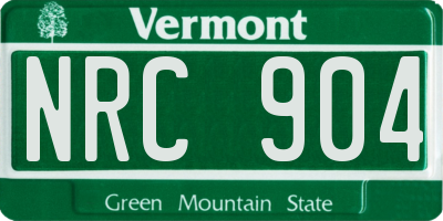 VT license plate NRC904