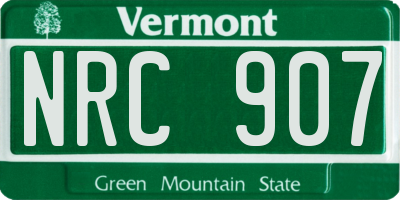 VT license plate NRC907