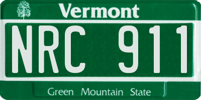 VT license plate NRC911