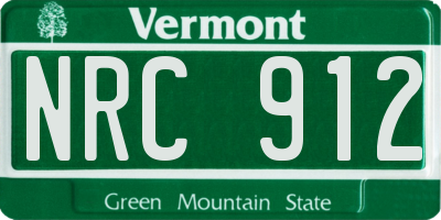 VT license plate NRC912