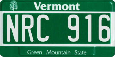 VT license plate NRC916