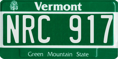 VT license plate NRC917