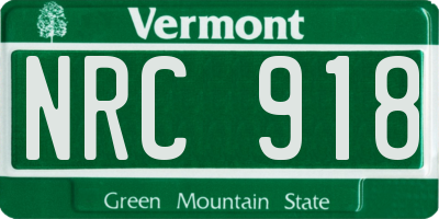 VT license plate NRC918