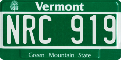 VT license plate NRC919