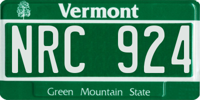 VT license plate NRC924