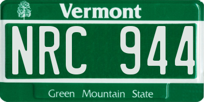 VT license plate NRC944