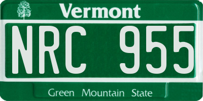 VT license plate NRC955