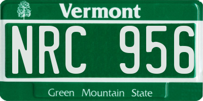 VT license plate NRC956