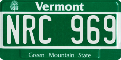 VT license plate NRC969