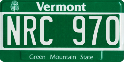 VT license plate NRC970