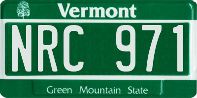 VT license plate NRC971
