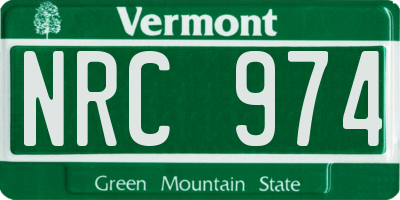 VT license plate NRC974