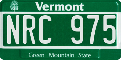 VT license plate NRC975