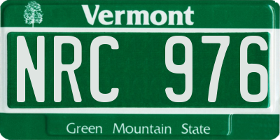 VT license plate NRC976