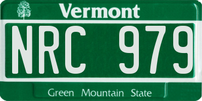 VT license plate NRC979