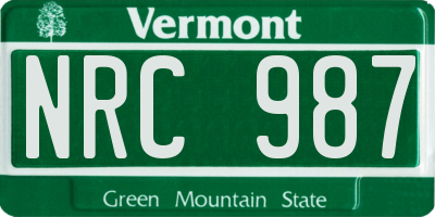VT license plate NRC987