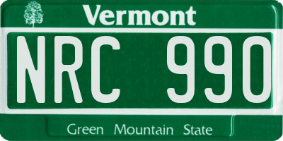 VT license plate NRC990