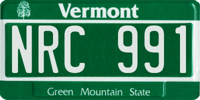 VT license plate NRC991