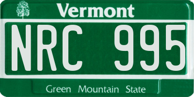 VT license plate NRC995