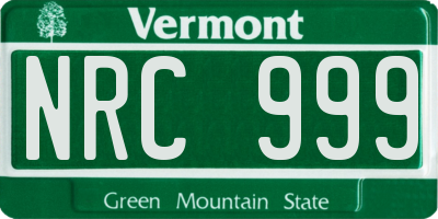 VT license plate NRC999