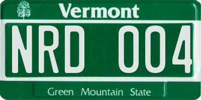 VT license plate NRD004