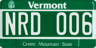 VT license plate NRD006