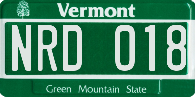 VT license plate NRD018