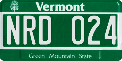 VT license plate NRD024