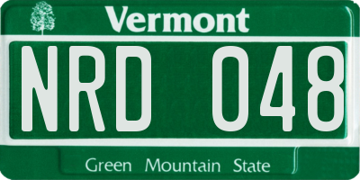VT license plate NRD048