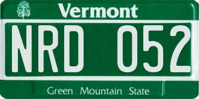 VT license plate NRD052
