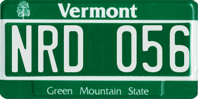 VT license plate NRD056
