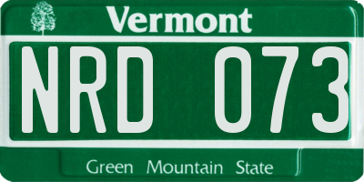 VT license plate NRD073