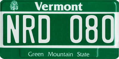 VT license plate NRD080