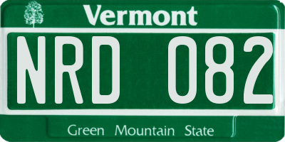 VT license plate NRD082