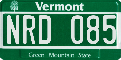 VT license plate NRD085