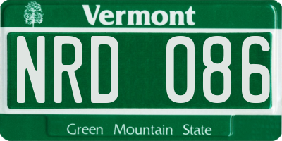 VT license plate NRD086