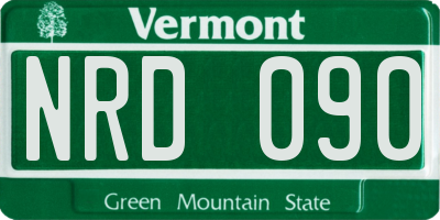 VT license plate NRD090