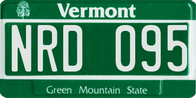 VT license plate NRD095