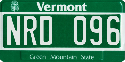 VT license plate NRD096