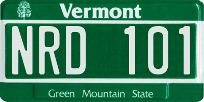 VT license plate NRD101