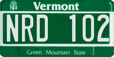 VT license plate NRD102