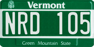 VT license plate NRD105